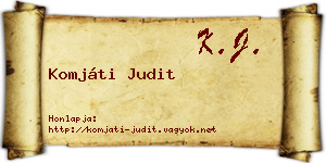 Komjáti Judit névjegykártya