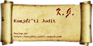 Komjáti Judit névjegykártya